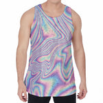 Psychedelic Holographic Print Men's Velvet Tank Top