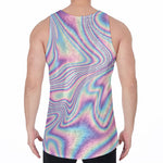 Psychedelic Holographic Print Men's Velvet Tank Top