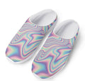 Psychedelic Holographic Print Mesh Casual Shoes