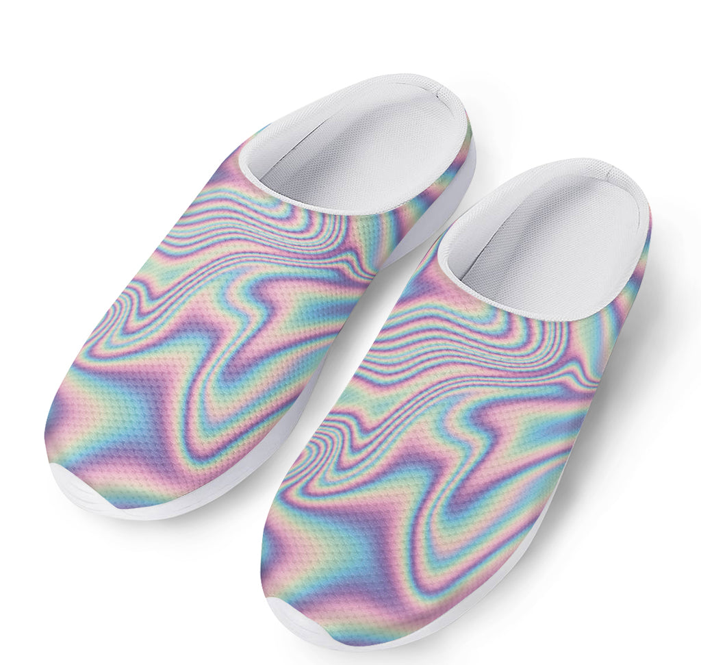 Psychedelic Holographic Print Mesh Casual Shoes