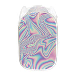 Psychedelic Holographic Print Mesh Laundry Hamper