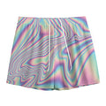 Psychedelic Holographic Print Mesh Shorts