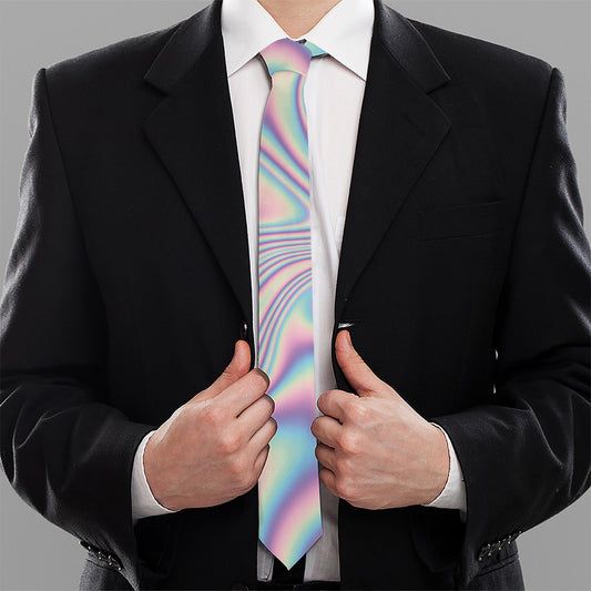 Psychedelic Holographic Print Necktie
