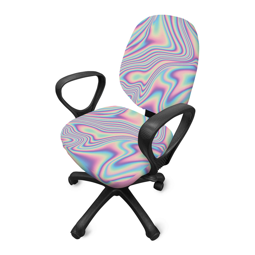 Psychedelic Holographic Print Office Chair Cover