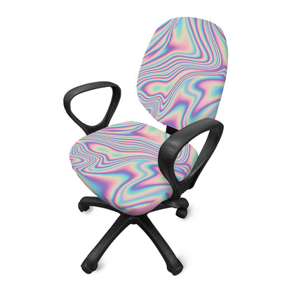 Psychedelic Holographic Print Office Chair Cover