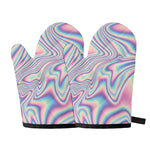 Psychedelic Holographic Print Oven Mitts