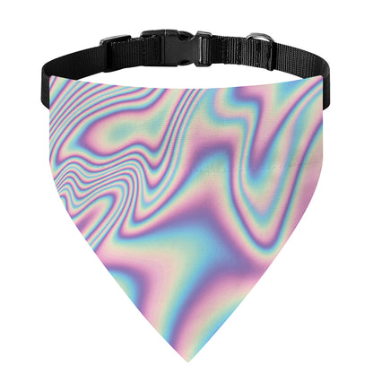 Psychedelic Holographic Print Over The Collar Dog Bandana