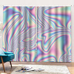 Psychedelic Holographic Print Pencil Pleat Curtains