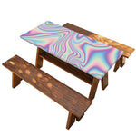 Psychedelic Holographic Print Picnic Table Cover