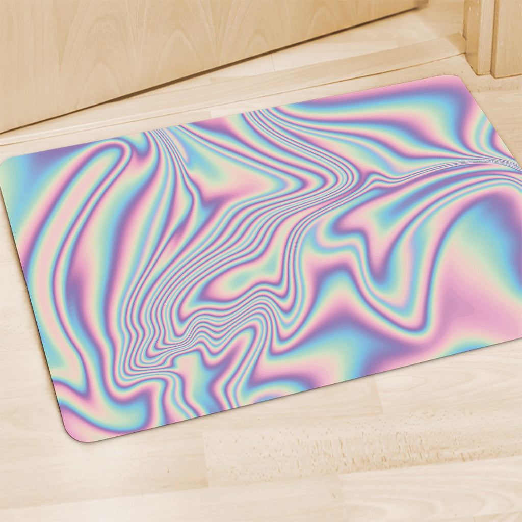 Psychedelic Holographic Print Polyester Doormat
