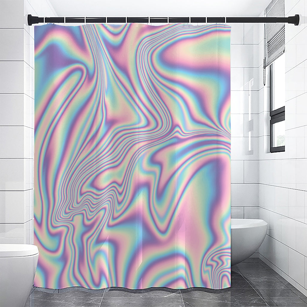 Psychedelic Holographic Print Premium Shower Curtain