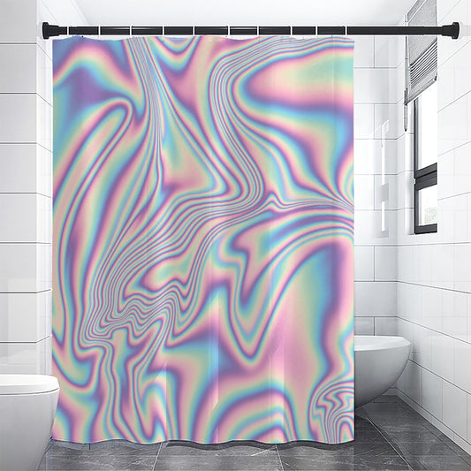 Psychedelic Holographic Print Premium Shower Curtain