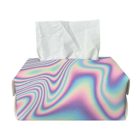 Psychedelic Holographic Print Rectangle Tissue Box Cover
