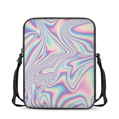 Psychedelic Holographic Print Rectangular Crossbody Bag