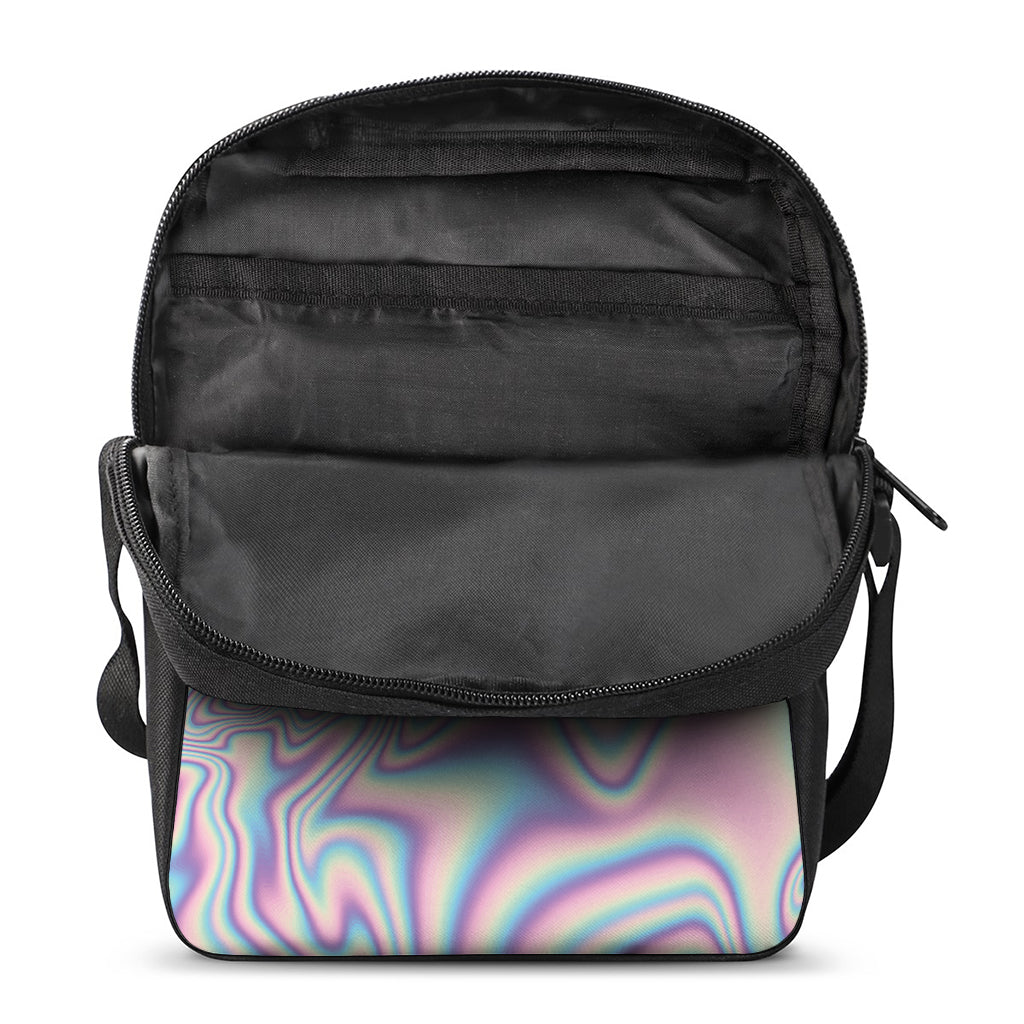 Psychedelic Holographic Print Rectangular Crossbody Bag