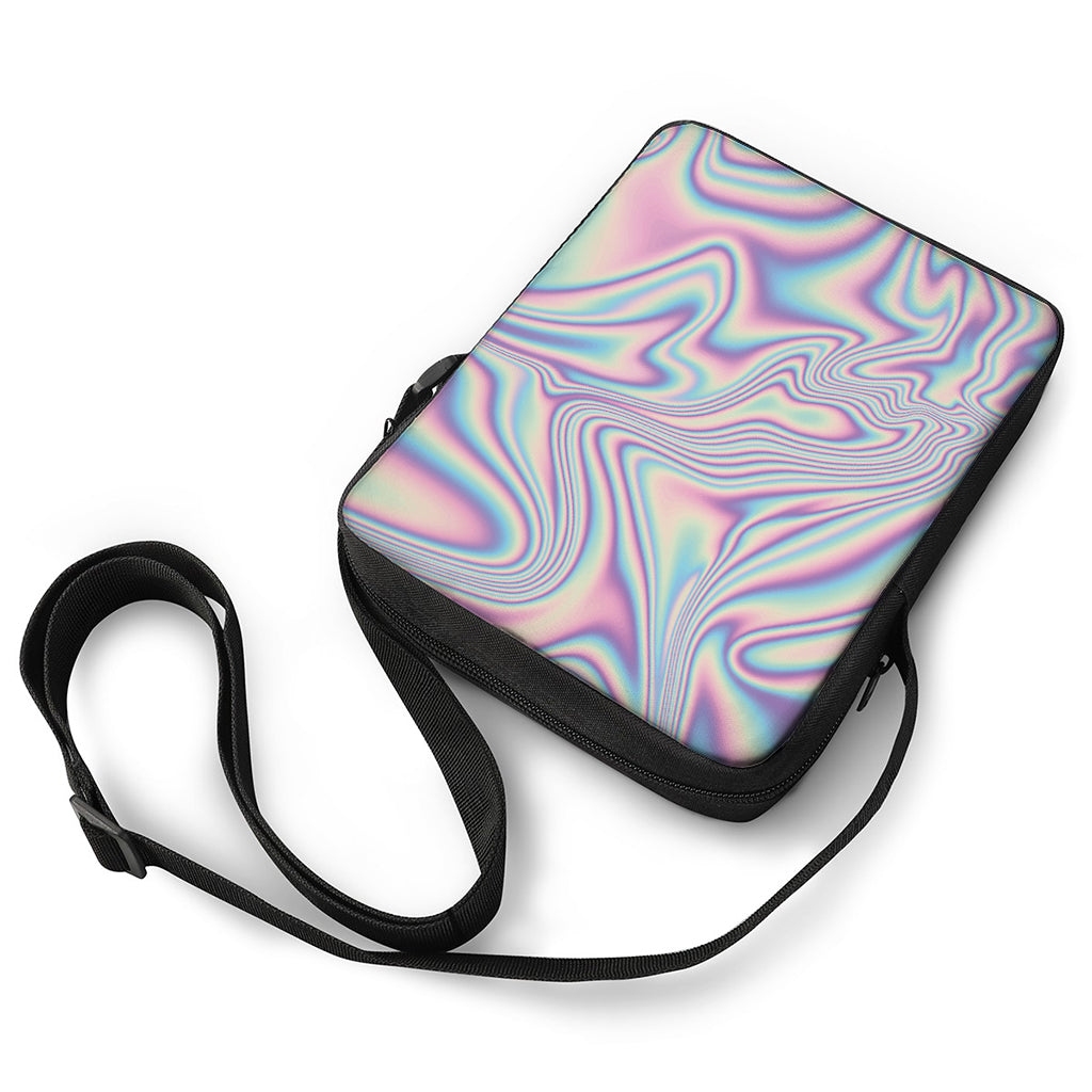 Psychedelic Holographic Print Rectangular Crossbody Bag
