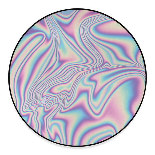 Psychedelic Holographic Print Round Floor Mat