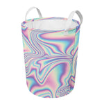Psychedelic Holographic Print Round Laundry Basket