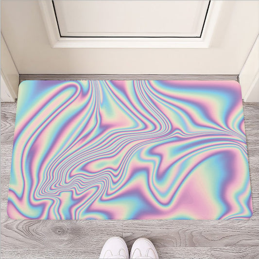 Psychedelic Holographic Print Rubber Doormat
