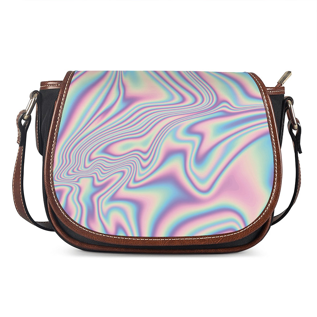 Psychedelic Holographic Print Saddle Bag