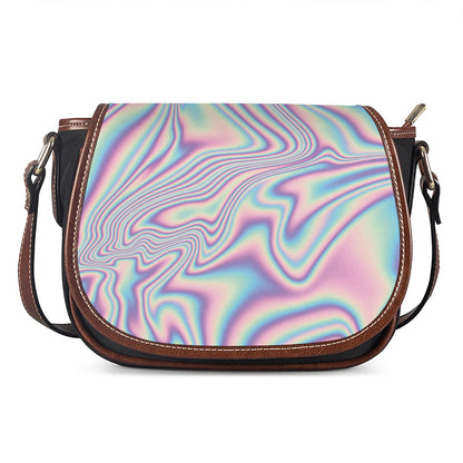 Psychedelic Holographic Print Saddle Bag