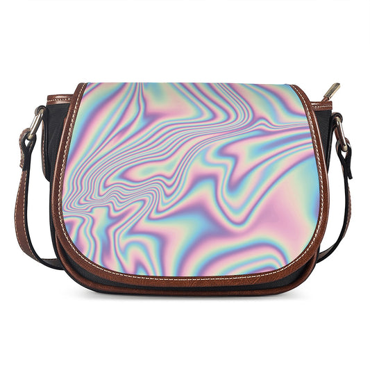 Psychedelic Holographic Print Saddle Bag