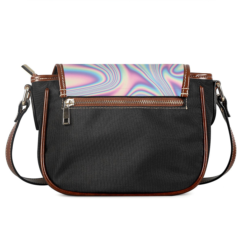 Psychedelic Holographic Print Saddle Bag