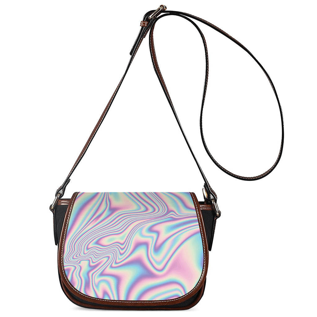 Psychedelic Holographic Print Saddle Bag
