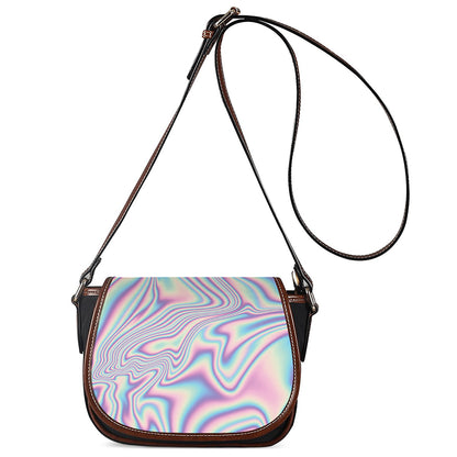 Psychedelic Holographic Print Saddle Bag