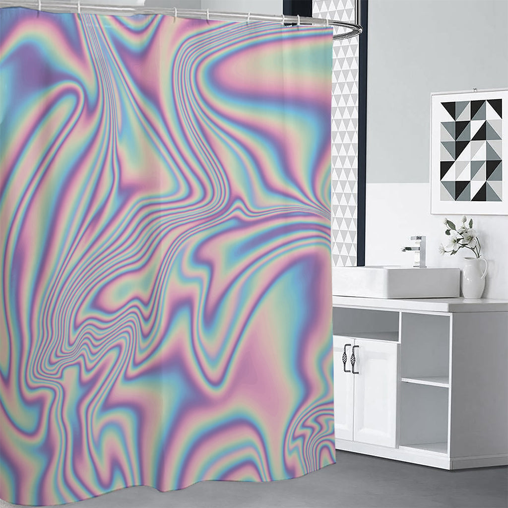 Psychedelic Holographic Print Shower Curtain