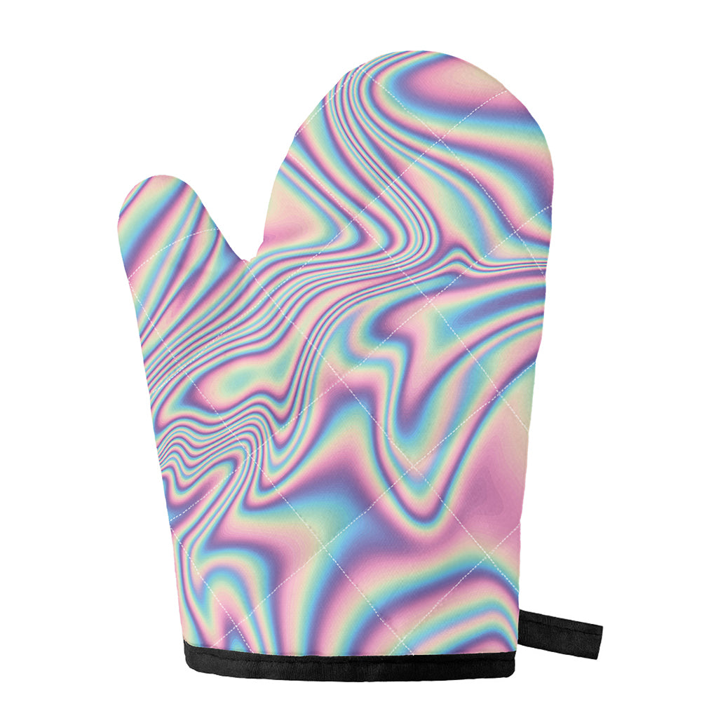 Psychedelic Holographic Print Single Oven Mitt