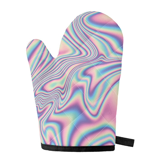 Psychedelic Holographic Print Single Oven Mitt