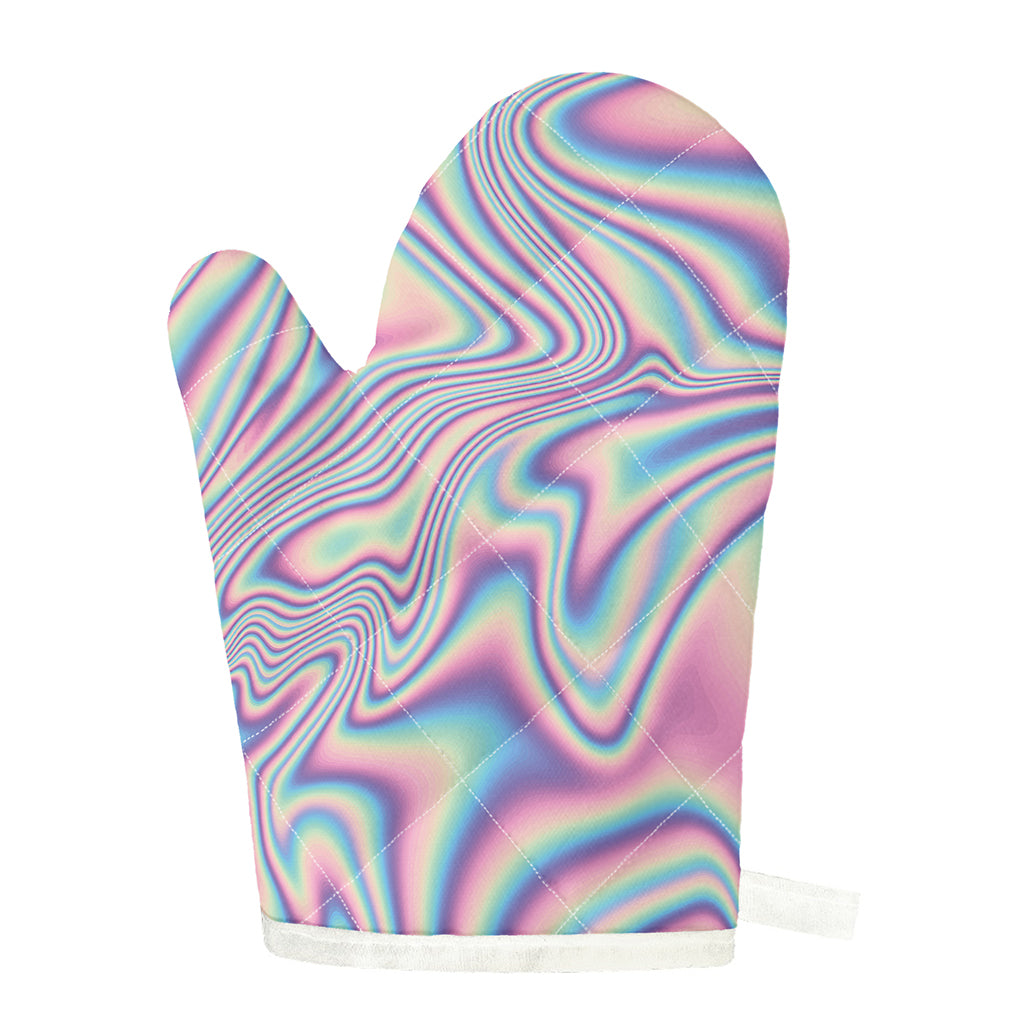 Psychedelic Holographic Print Single Oven Mitt