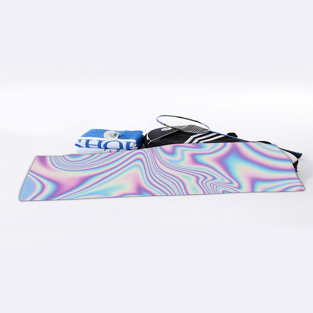 Psychedelic Holographic Print Sports Towel