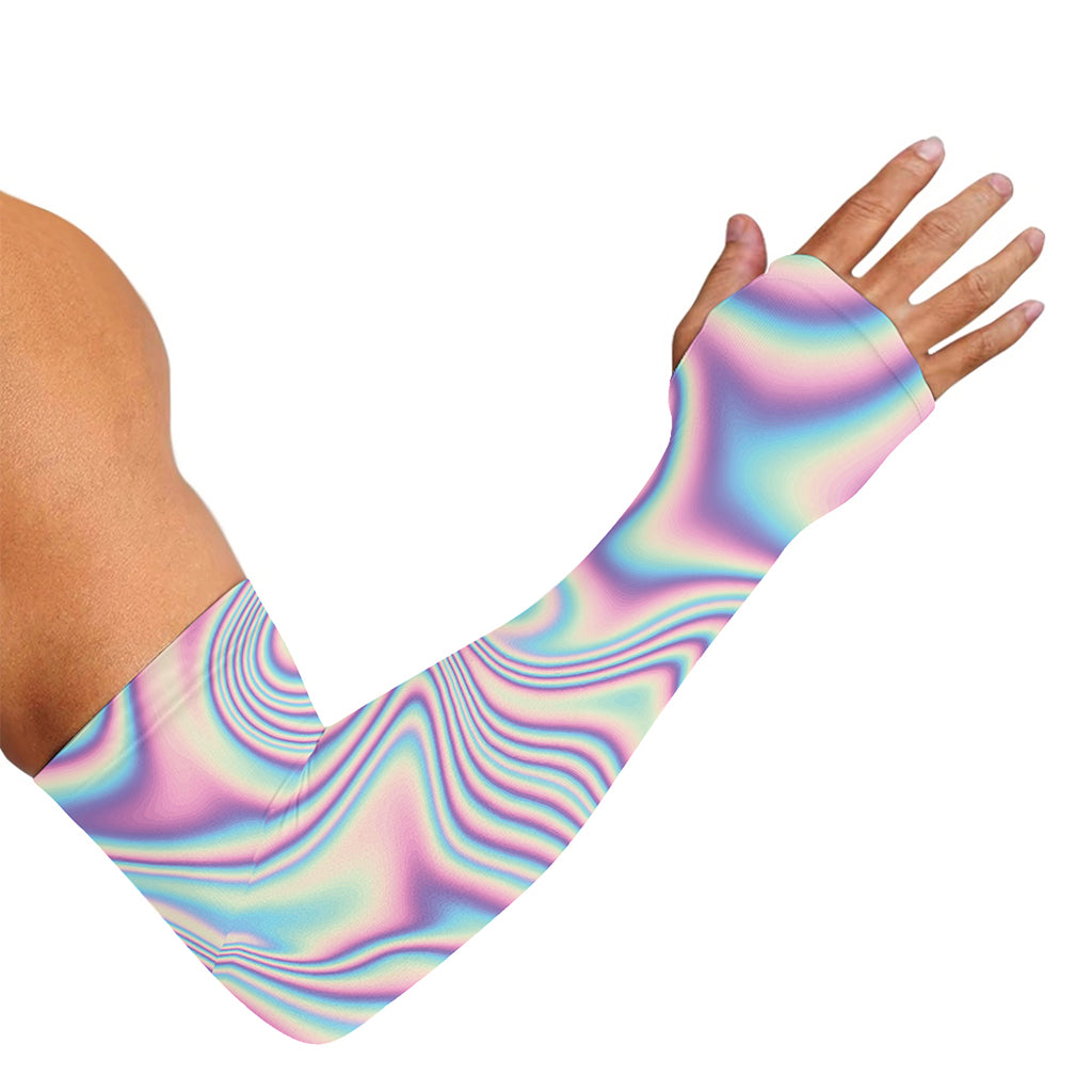 Psychedelic Holographic Print Sun Protection Arm Sleeves