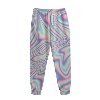 Psychedelic Holographic Print Sweatpants