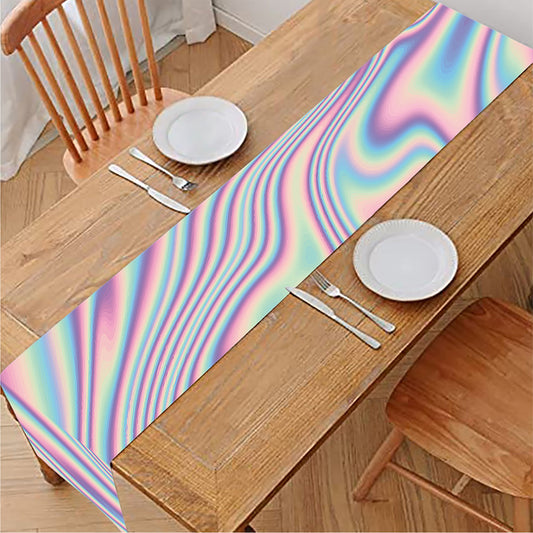 Psychedelic Holographic Print Table Runner