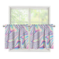 Psychedelic Holographic Print Tier Curtains