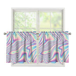 Psychedelic Holographic Print Tier Curtains
