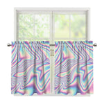 Psychedelic Holographic Print Tier Curtains