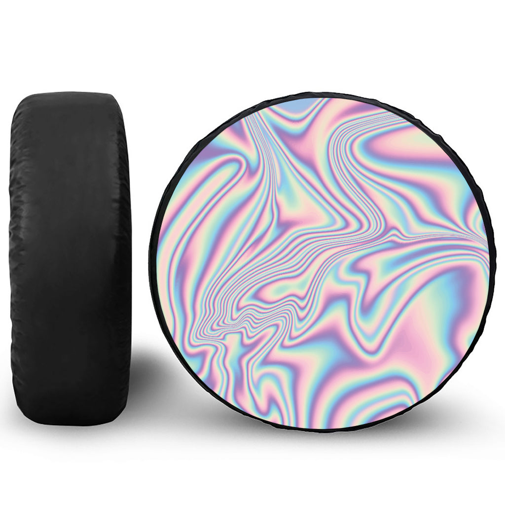 Psychedelic Holographic Print Tire Cover