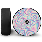 Psychedelic Holographic Print Tire Cover With Camera Hole