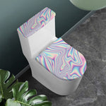 Psychedelic Holographic Print Toilet Lid And Tank Cover Set
