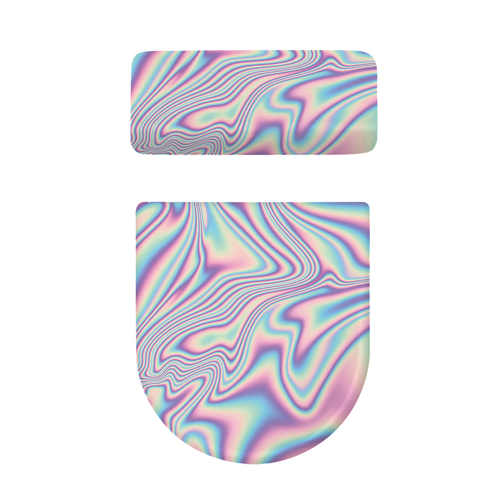 Psychedelic Holographic Print Toilet Lid And Tank Cover Set