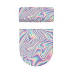 Psychedelic Holographic Print Toilet Lid And Tank Cover Set