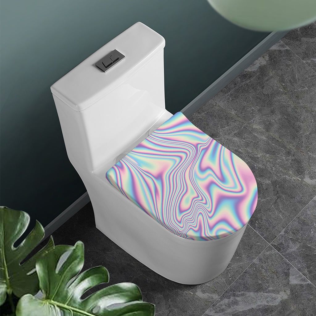 Psychedelic Holographic Print Toilet Lid Cover