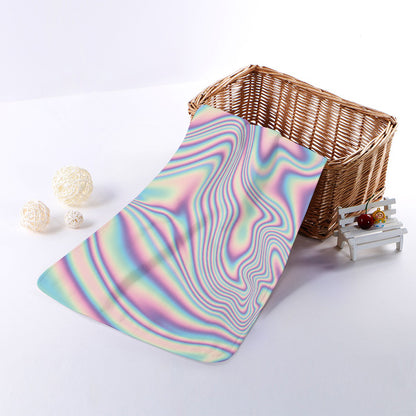 Psychedelic Holographic Print Towel
