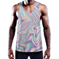 Psychedelic Holographic Print Men's Workout Tank Top