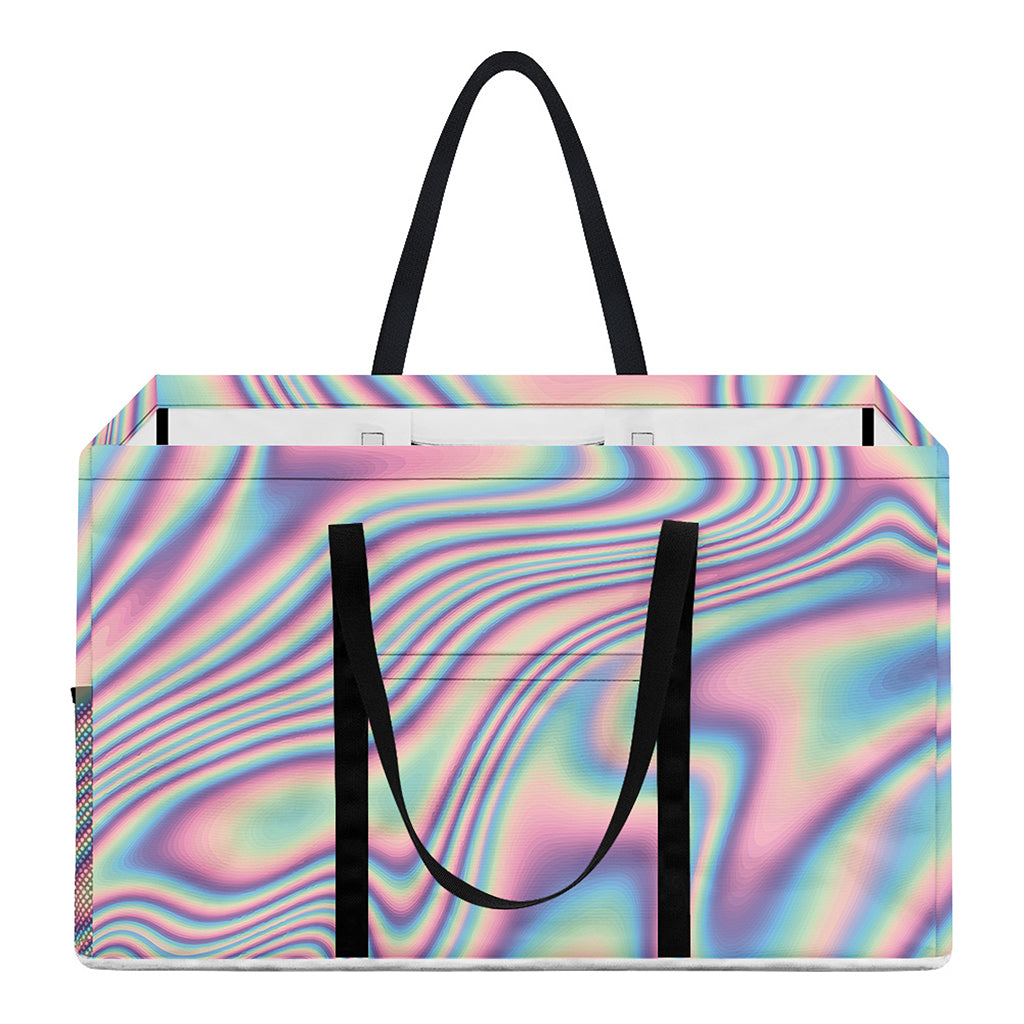 Psychedelic Holographic Print Utility Tote Bag