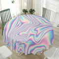 Psychedelic Holographic Print Waterproof Round Tablecloth